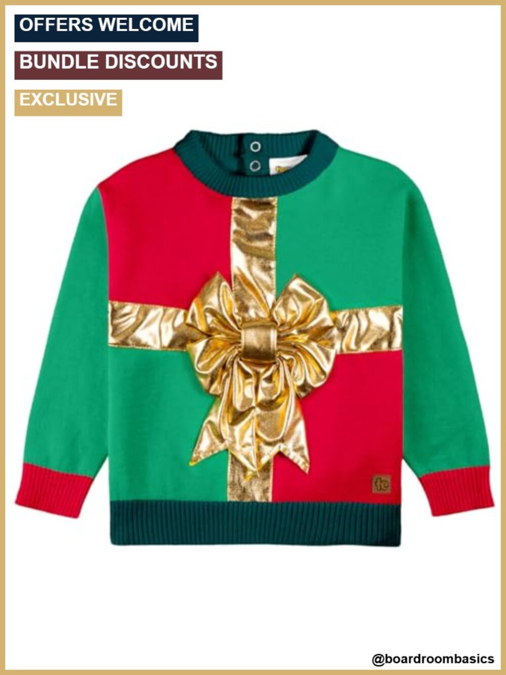 Tipsy Elves Christmas Sweater Pullover Toddler Baby Boys Holiday Crew Neck Long